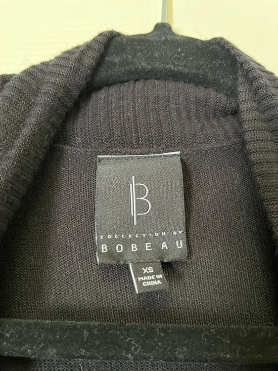 bobeau Black Ribbed Open-Front Cardigan - Picture 4 of 5